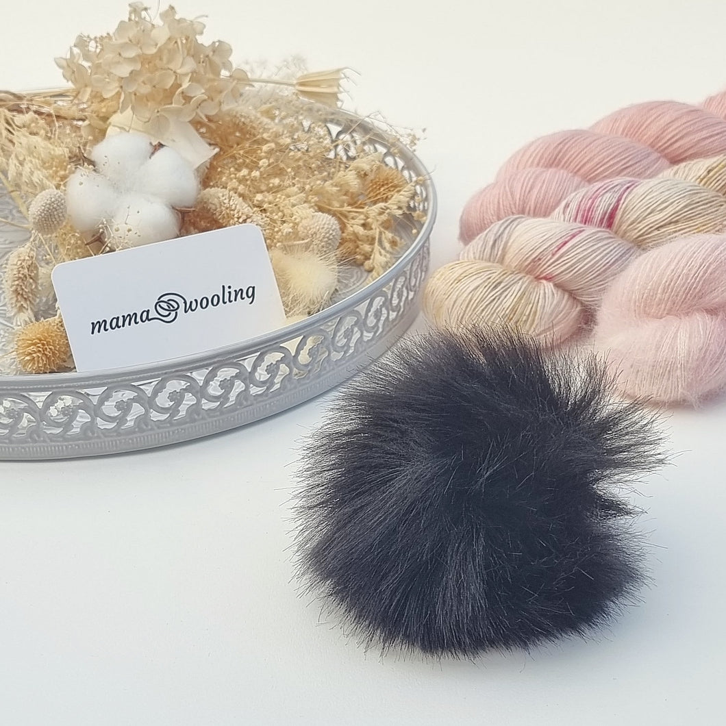 Faux Fur Pompoms - Assorted Colours